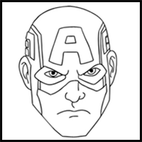 How to Draw Captain America’s Face