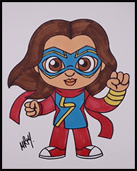 How to Draw Ms. Marvel | Draw & Color Tutorial
