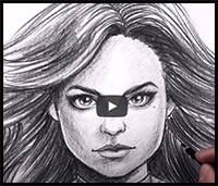 How to Draw Captain Marvel | Sketch Art Lesson (Step by Step)