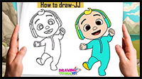 How to Draw JJ From Cocomelon Easy Step by Step