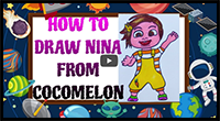 How to Draw Nina from Cocomelon | Easy Cartoon Character Drawing and Painting for Kids & Toddlers