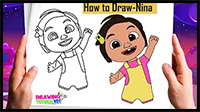How to Draw Nina from Cocomelon
