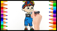 How to Draw and Color TomTom from Cocomelon Nursery Rhymes & Kids Songs | Drawings for Children