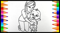 How to Draw JJ & his Mom in "My Mommy Song" | Cocomelon | Drawings for Children