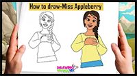 How to Draw Miss Appleberry from Cocomelon Easy Step by Step