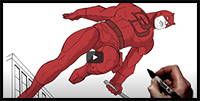 How to Draw Daredevil (The Man Without Fear) | Step By Step | Marvel