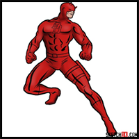 How to draw Daredevil from Marvel