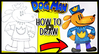 Dog Man Movie DreamWorks, HOW TO Draw. Easy Tutorial