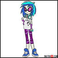 How to Draw DJ Pon-3 | Equestria Girls