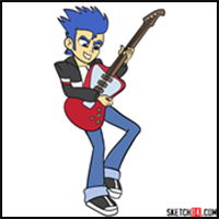How to Draw Flash Sentry Playing the Guitar | Equestria