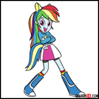How to Draw Human Rainbow Dash | Equestria
