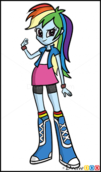 How to Draw Rainbow Dash, Equestria Girls