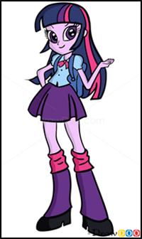 How to Draw Twilight Sparkle, Equestria Girls