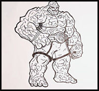 How to Draw The Thing from Marvel Rivals | Fantastic 4