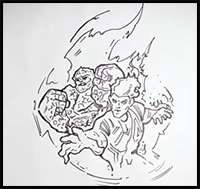 Draw The Thing & The Human Torch from Marvel Rivals