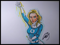 I Draw the Invisible Woman from the Fantastic Four