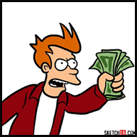Futurama: how to draw Fry (shut up and take my money)