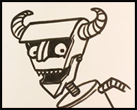 How to Draw Futurama - Robot Devil - Step by Step