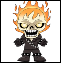 How to Draw Ghost Rider | Johnny Blaze Art