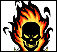 How to Draw Ghost Rider’s Face