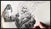 How to a Draw Ghost Rider Step by Step