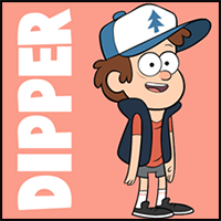 How to Draw Dipper Pines from Gravity Falls with Step by Step Drawing Tutorial