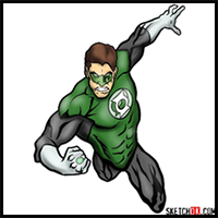 How to Draw Green Lantern in Flight
