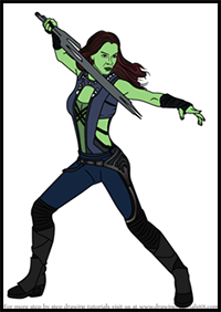 How to Draw Gamora from Guardians of the Galaxy