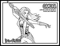 Gamora (Guardians of the Galaxy) Drawing Tutorial