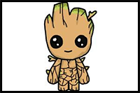 How to Draw Baby Groot from Guardians of the Galaxy