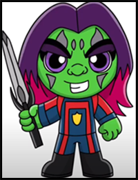 How to Draw Gamora | Guardians of the Galaxy Vol 3 | Tutorial Easy