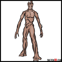 How to Draw Groot in Full Growth