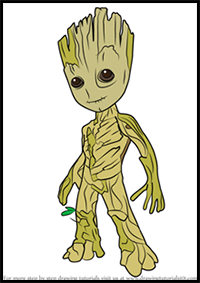 How to Draw Groot from Guardians of the Galaxy