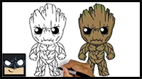 How to Draw Groot | Guardians of the Galaxy