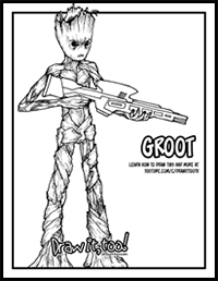 How to Draw TEENAGE GROOT (Avengers: Infinity War) Drawing Tutorial