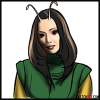 How to draw Mantis from Guardians of the Galaxy