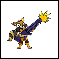How to Draw Rocket Raccoon