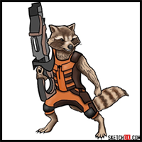 How to Draw Rocket Raccoon