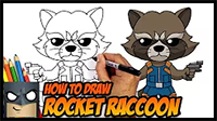 How to Draw Rocket Raccoon | Guardians of the Galaxy