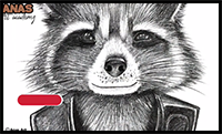 How to Draw ROCKET RACCOON | Drawing Tutorial