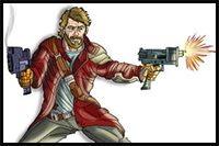 How to Draw Star-Lord, Peter Quill from Guardians of the Galaxy