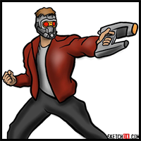 How to draw Star-Lord from Guardians of the Galaxy