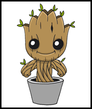 How to Draw Baby Groot | Guardians of the Galaxy