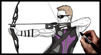 How to Draw Hawkeye | Step by Step | Marvel