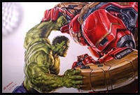 How to draw Hulk vs Hulkbuster from Avengers Age of Ultron