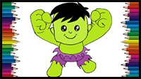 How to Draw Baby HULK Cute and Easy Step by Step