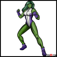 How to Draw She-Hulk (Jennifer Walters) from Marvel