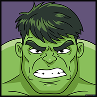 How to Draw Hulk's Face