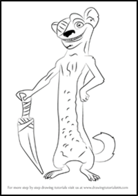 How to Draw Buck from Ice Age
