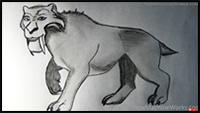 How to Draw Diego Cartoon Character from Ice Age